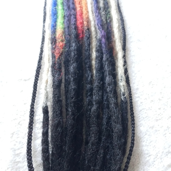 Black colorful rainbow ombre Loc extensions - Picture 2 of 10